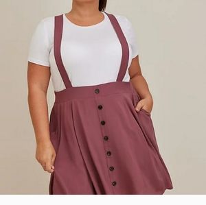 Torrid Mini Challis Mauve Skirtail Overalls